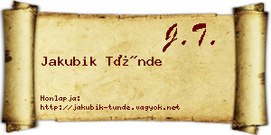 Jakubik Tünde névjegykártya