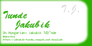 tunde jakubik business card